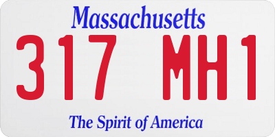 MA license plate 317MH1