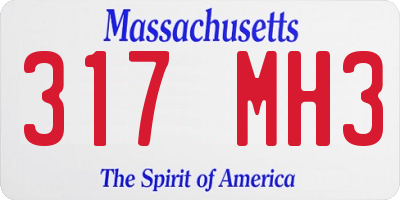 MA license plate 317MH3