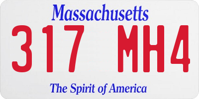 MA license plate 317MH4