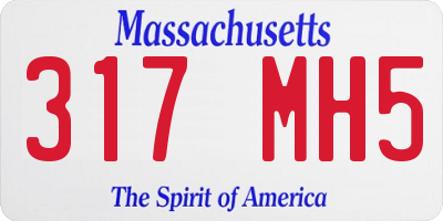 MA license plate 317MH5