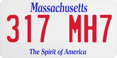 MA license plate 317MH7