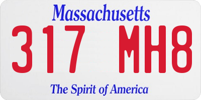 MA license plate 317MH8