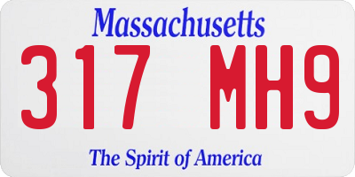MA license plate 317MH9