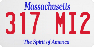 MA license plate 317MI2