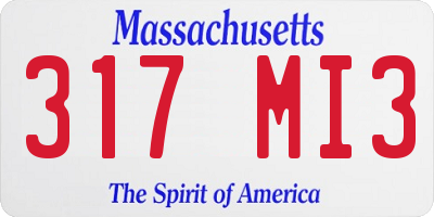 MA license plate 317MI3