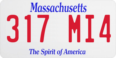 MA license plate 317MI4