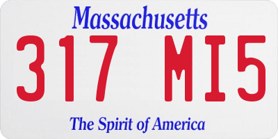 MA license plate 317MI5