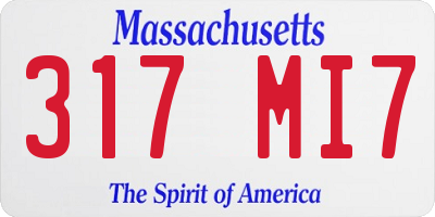 MA license plate 317MI7