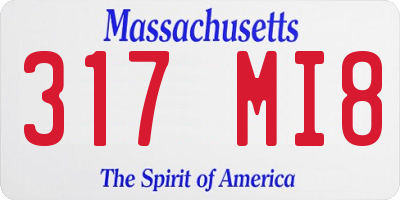 MA license plate 317MI8
