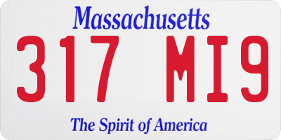 MA license plate 317MI9