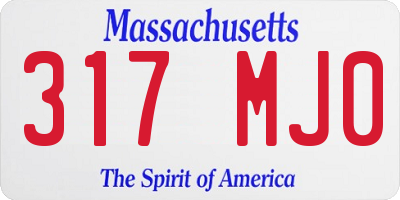 MA license plate 317MJ0