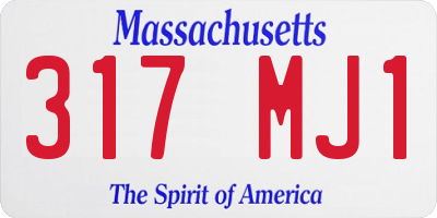 MA license plate 317MJ1
