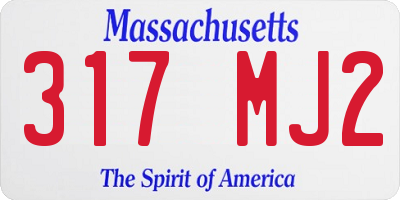 MA license plate 317MJ2