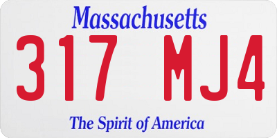 MA license plate 317MJ4