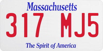 MA license plate 317MJ5