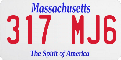 MA license plate 317MJ6