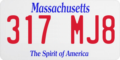 MA license plate 317MJ8