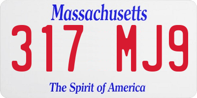 MA license plate 317MJ9