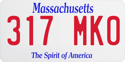 MA license plate 317MK0