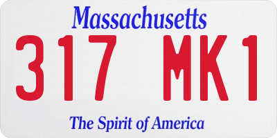 MA license plate 317MK1