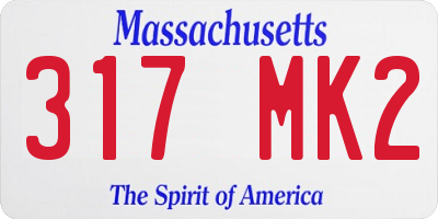 MA license plate 317MK2