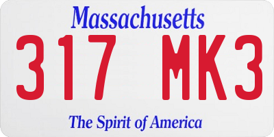 MA license plate 317MK3