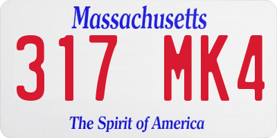 MA license plate 317MK4