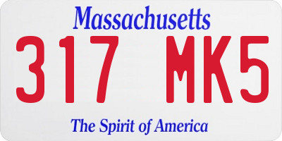 MA license plate 317MK5