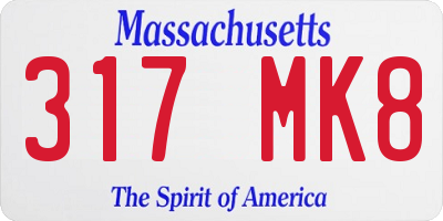 MA license plate 317MK8
