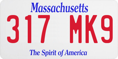 MA license plate 317MK9