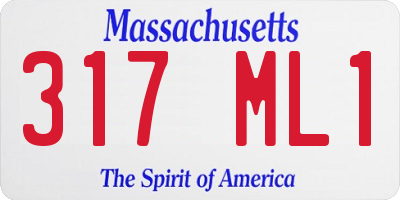 MA license plate 317ML1