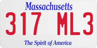 MA license plate 317ML3