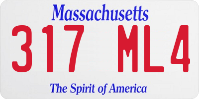 MA license plate 317ML4