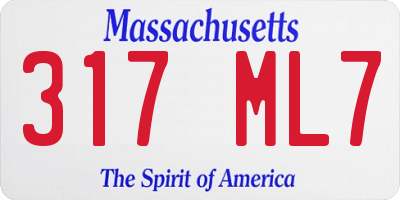 MA license plate 317ML7