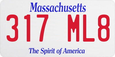 MA license plate 317ML8