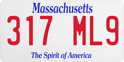 MA license plate 317ML9