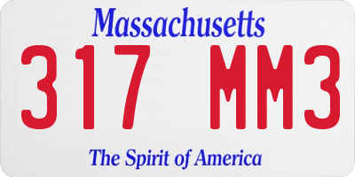 MA license plate 317MM3