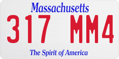 MA license plate 317MM4