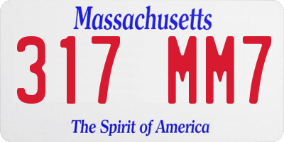 MA license plate 317MM7