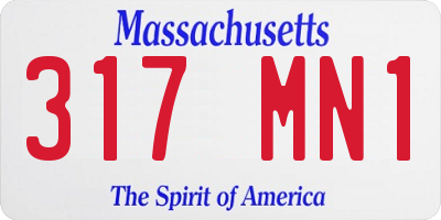MA license plate 317MN1