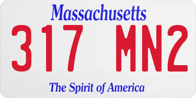 MA license plate 317MN2