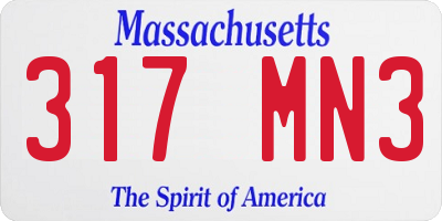 MA license plate 317MN3