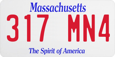 MA license plate 317MN4