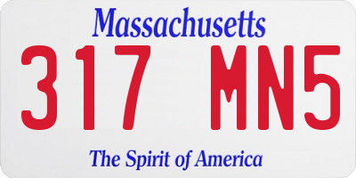 MA license plate 317MN5