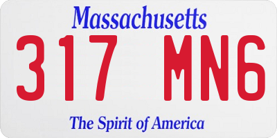 MA license plate 317MN6
