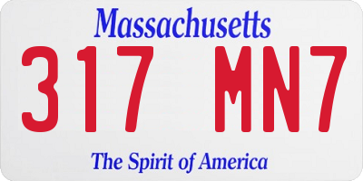 MA license plate 317MN7