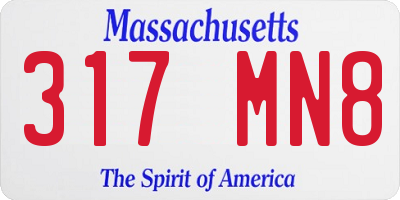 MA license plate 317MN8