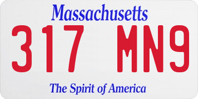 MA license plate 317MN9