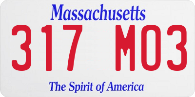 MA license plate 317MO3