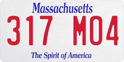 MA license plate 317MO4